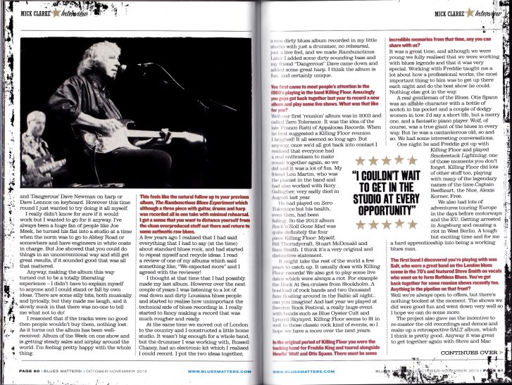 Mick Clarke - Blues Matters feature Oct/Nov 2013